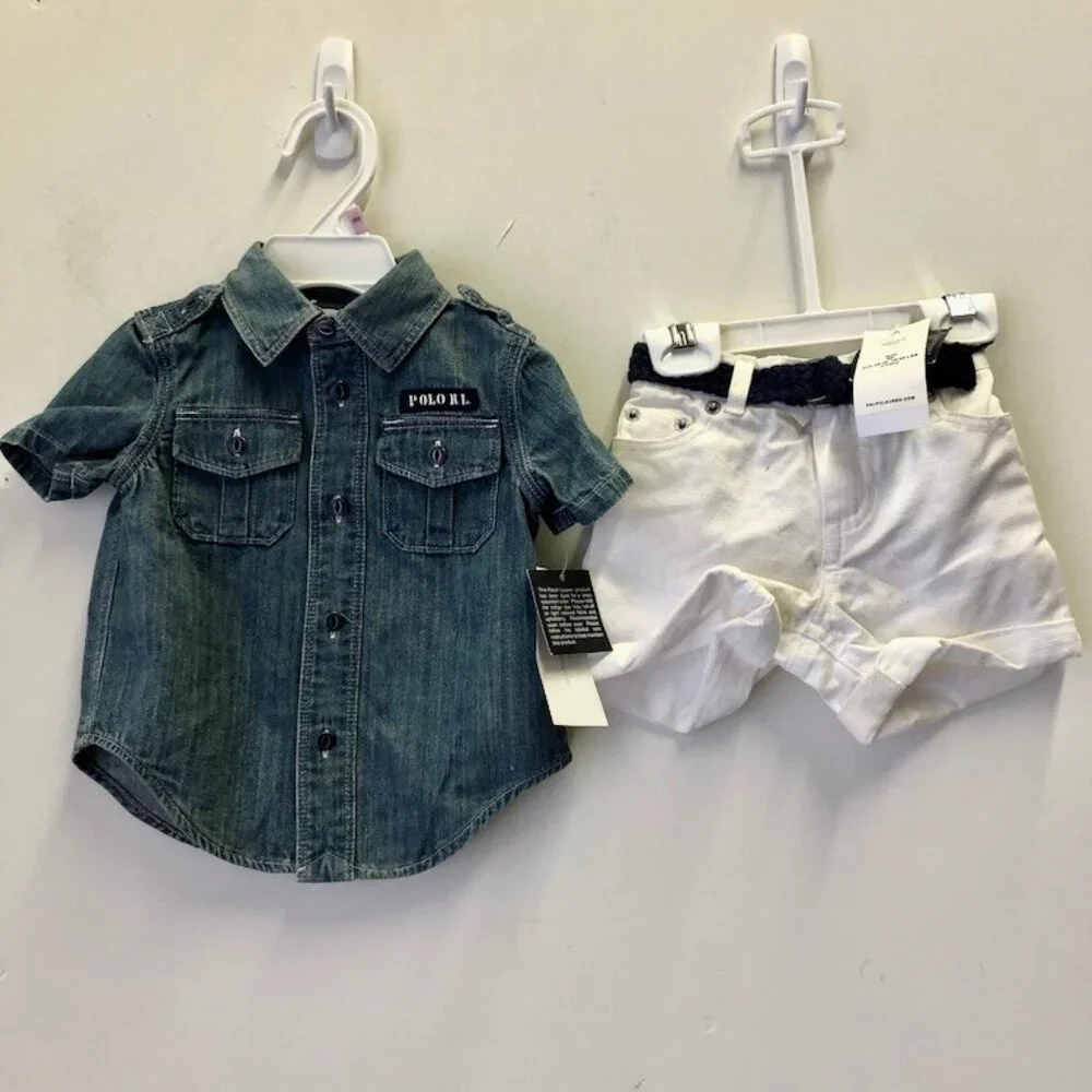 Ralph Lauren Boys 2 Piece Shirt and Shorts Set